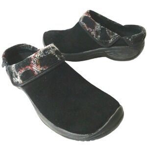 Merrell Encore Ripple Moc Clogs Black Leather Ortholite Womens 11 UK 8.5 EU 42.5